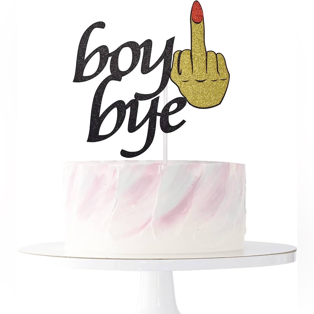 Boy Bye Cake Topper for Divorce, Break-up, Single Freedom Party Decorations